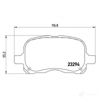 Тормозные колодки, комплект BREMBO 800980 2 3294 p83044 7611D741 - Изображение 2