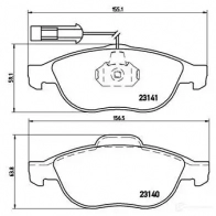 Тормозные колодки, комплект BREMBO 2 3140 p23075 799906 23141 - Изображение 2