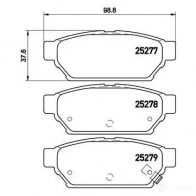 Тормозные колодки, комплект BREMBO 25278 p54053 800530 2527 7