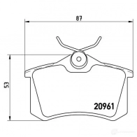 Тормозные колодки дисковые, комплект BREMBO 7234D340 800751 P 61 088 2 0961 - Изображение 5