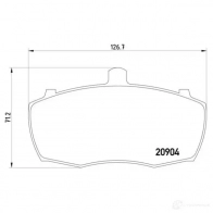 Тормозные колодки, комплект BREMBO p52013 20 904 800480 20904