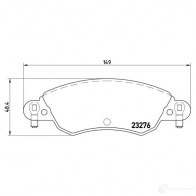 Тормозные колодки дисковые, комплект BREMBO RQADB7 232 76 800733 P 61 070 - Изображение 2