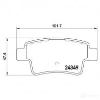 Тормозные колодки дисковые, комплект BREMBO NVU372 P 59 057 800661 243 49 - Изображение 6