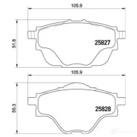 Тормозные колодки дисковые, комплект BREMBO 25828 25 827 800787 P 61 124 - Изображение 5