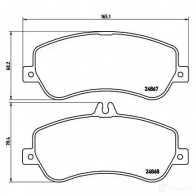 Тормозные колодки дисковые, комплект BREMBO 24868 2486 7 P 50 086 800431 - Изображение 5