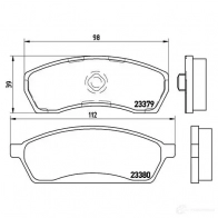 Тормозные колодки, комплект BREMBO p78008 800907 23380 2 3379