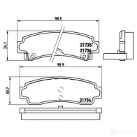 Тормозные колодки дисковые, комплект BREMBO 2173 4 21735 800582 P 56 063 - Изображение 2