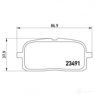Тормозные колодки дисковые, комплект BREMBO 7587D716 23 491 P 83 116 801051 - Изображение 2