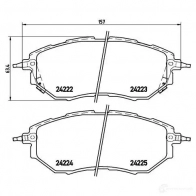 Тормозные колодки дисковые, комплект BREMBO 24 222 24223 800916 P 78 017 - Изображение 5