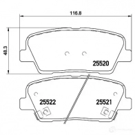 Тормозные колодки дисковые, комплект BREMBO 2552 0 800213 25521 P 30 081 - Изображение 3