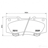 Тормозные колодки дисковые, комплект BREMBO P 83 140 25 209 801060 25210 - Изображение 2