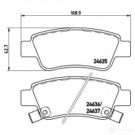 Тормозные колодки дисковые, комплект BREMBO P 28 046 24636 24 635 800126 - Изображение 5