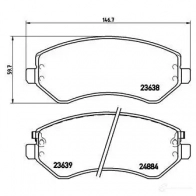 Тормозные колодки дисковые, комплект BREMBO 23639 P 37 007 800262 236 38 - Изображение 6