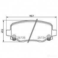 Тормозные колодки дисковые, комплект BREMBO 800273 25735 P 37 020 2573 4 - Изображение 6