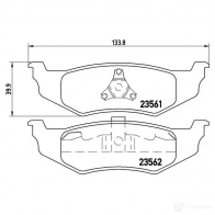 Тормозные колодки дисковые, комплект BREMBO 799800 235 61 23562 P 11 010 - Изображение 2