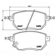Тормозные колодки дисковые, комплект BREMBO 24057 800570 P 56 051 24 056 - Изображение 2