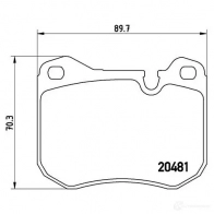 Тормозные колодки, комплект BREMBO 2048 1 p65002 7159D251 800794 - Изображение 6