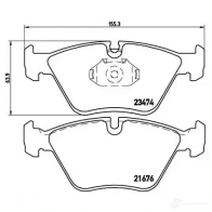 Тормозные колодки дисковые, комплект BREMBO 799714 2167 6 23474 P 06 042 - Изображение 2