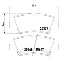 Тормозные колодки дисковые, комплект BREMBO 800193 P 30 054 2533 7 25647 - Изображение 2