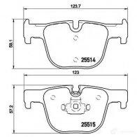 Тормозные колодки дисковые, комплект BREMBO 799743 25515 P 06 072 25 514 - Изображение 5