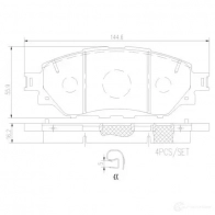 Тормозные колодки дисковые, комплект BREMBO P 83 167 D20589236 Toyota Hilux (AN120, 30) 8 Пикап 2.7 4WD (TGN126) 165 л.с. 2015 – 2025 2231 0