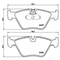 Тормозные колодки дисковые, комплект BREMBO 21677 P 06 022 2 1676 799695 - Изображение 2