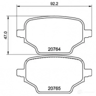 Тормозные колодки, комплект BREMBO 1438411476 p59098 E6G9R F3 - Изображение 2
