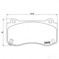 Тормозные колодки дисковые, комплект BREMBO P 11 023 8259D1149 799813 24 075 - Изображение 2