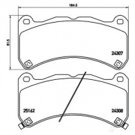 Тормозные колодки дисковые, комплект BREMBO 24308 2 4307 801063 P 83 146 - Изображение 2