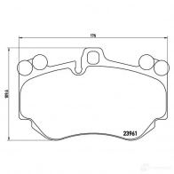 Тормозные колодки дисковые, комплект BREMBO 239 61 P 65 016 8241D1130 800808 - Изображение 2