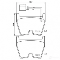 Тормозные колодки дисковые, комплект BREMBO 23751 2 2491 801212 P 85 152 - Изображение 4