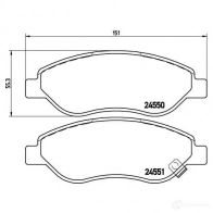 Тормозные колодки дисковые, комплект BREMBO 24551 800657 P 59 053 245 50 - Изображение 2