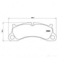 Тормозные колодки дисковые, комплект BREMBO 800817 D16648892 P 65 025 250 03 - Изображение 2