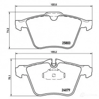 Тормозные колодки дисковые, комплект BREMBO 2 4079 P 36 028 800250 25803 - Изображение 2