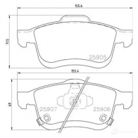 Тормозные колодки дисковые, комплект BREMBO D17218945 25 905 P 23 167 799992 - Изображение 2