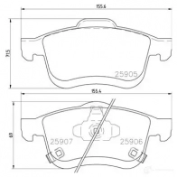 Тормозные колодки дисковые, комплект BREMBO D17218945 25 905 P 23 167 799992 - Изображение 3