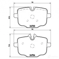 Тормозные колодки дисковые, комплект BREMBO 24704 P 06 061 799733 2 4703 - Изображение 6