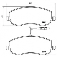 Тормозные колодки, комплект BREMBO 800767 2483 9 p61104 24840 - Изображение 2