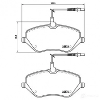Тормозные колодки дисковые, комплект BREMBO 800741 24174 P 61 078 24 133 - Изображение 7