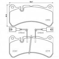 Тормозные колодки дисковые, комплект BREMBO 1210381171 3ED7P P 23 186 220 27 - Изображение 2