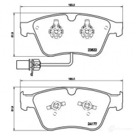 Тормозные колодки дисковые, комплект BREMBO 23 822 P 05 003 799676 24177 - Изображение 2