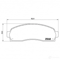 Тормозные колодки дисковые, комплект BREMBO P 24 081 7706D833 800065 250 68 - Изображение 2