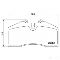 Тормозные колодки дисковые, комплект BREMBO P 65 005 7262D372 20 953 800797 - Изображение 2
