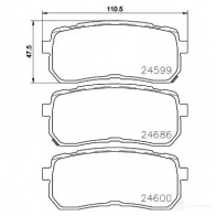 Тормозные колодки дисковые, комплект BREMBO 245 99 24600 P 30 080 800212 - Изображение 2