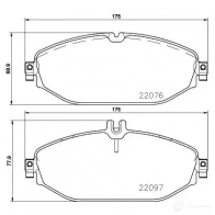 Тормозные колодки дисковые, комплект BREMBO P 50 124 800465 22097 2 2076 - Изображение 2