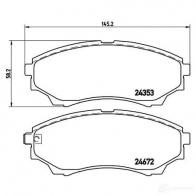 Тормозные колодки дисковые, комплект BREMBO 2 4353 24672 800070 P 24 086 - Изображение 2