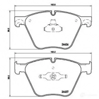 Тормозные колодки дисковые, комплект BREMBO 24437 799744 2 4436 P 06 073 - Изображение 2