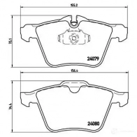 Тормозные колодки дисковые, комплект BREMBO 24 079 800249 P 36 027 24080 - Изображение 6