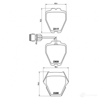 Тормозные колодки дисковые, комплект BREMBO P 85 054 23 119 23280 801118 - Изображение 2