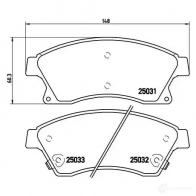 Тормозные колодки дисковые, комплект BREMBO P 59 076 25032 25 031 800665 - Изображение 5
